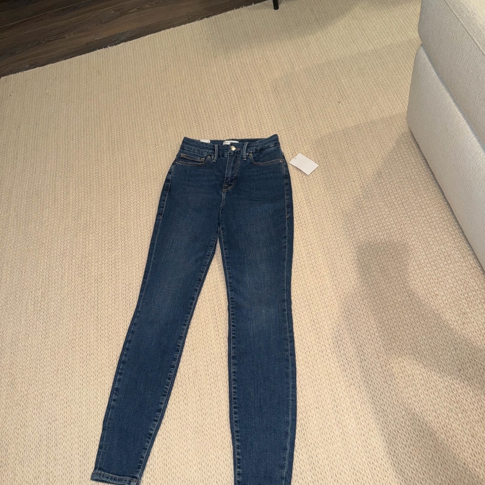 Good American Dark Wash High-Rise Skinny Jeans